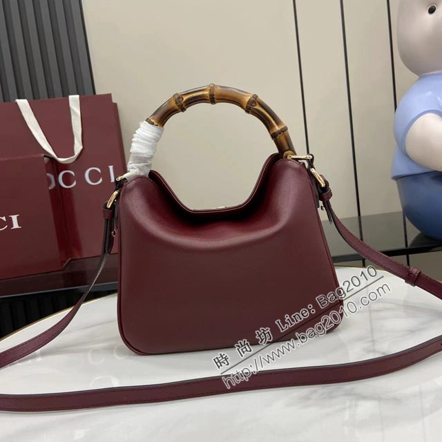 Gucci專櫃古馳最新款Diana肩背包竹節提手全皮女包 jh2881型號：799865